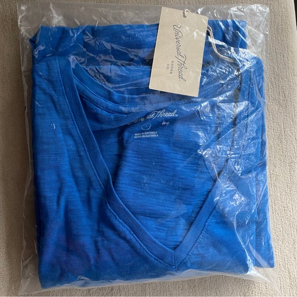 Woman’s Beautiful Blue V Neck Short Sleeve Long Tee Shirt Dress NWT - Picture 13 of 13